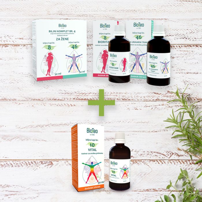 Komplet za žene + kapi br. 10 Vital - za urigenitalno zdravlje žena, kod cista, mioma, neplodnosti, policističnih jajnika